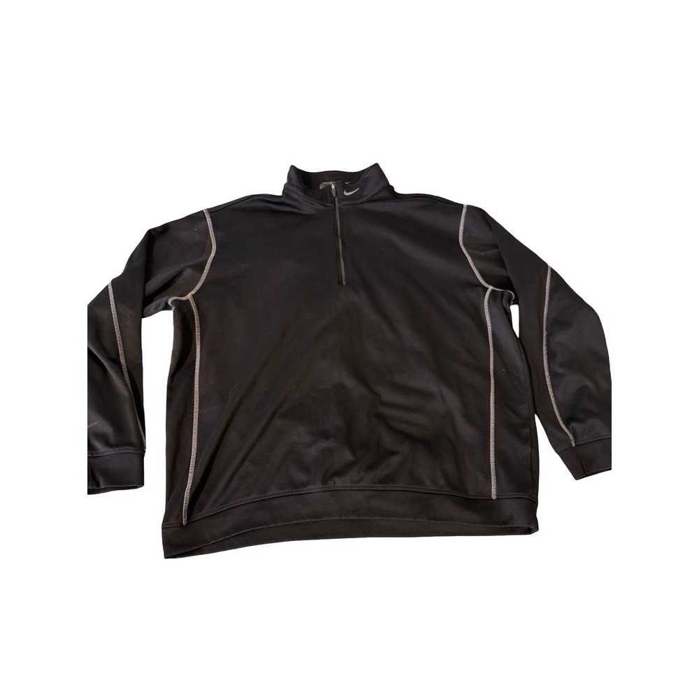 Nike Golf Mens XL Tour Performance Therma-Fit Black 1/4 Zip Pullover Sweater